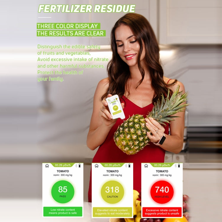 Greentest ECO6 Vegetable, Fruit, Meat Food Nitrate Water Quality Nuclear Radiation Environmental Detector, EU Plug(White) - free shipping - PMC TechLife - Order now!