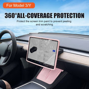 For Tesla Model3/Y Screen Bumper Protective Cover Silicone Frame(White)