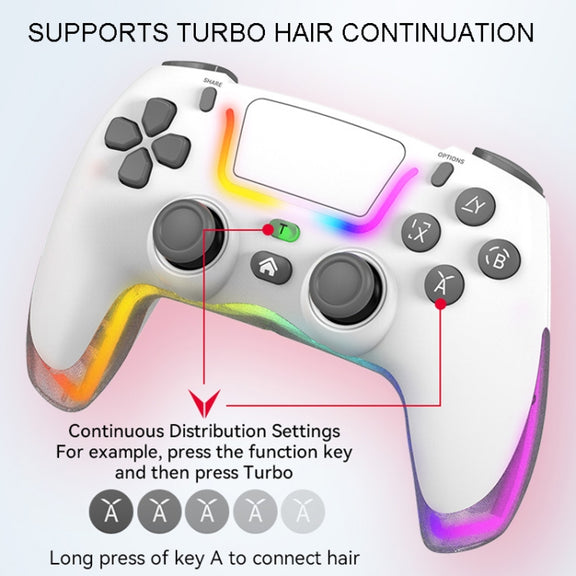 For PS4 Dazzle Color Light Wireless Bluetooth Grip(Pink)