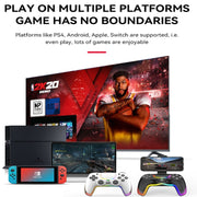 For PS4 Dazzle Color Light Wireless Bluetooth Grip(White)