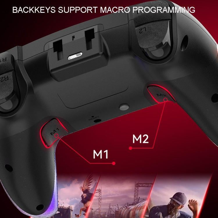 For PS4 Dazzle Color Light Wireless Bluetooth Grip(Pink) - Gamepads by PMC TechLife | Online Shopping South Africa | PMC TechLife