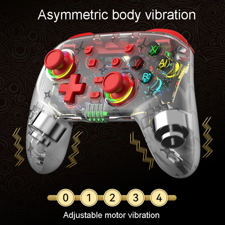 For PS3 / PS4 Dual Vibration Wireless Gamepad With RGB Lights(Red)