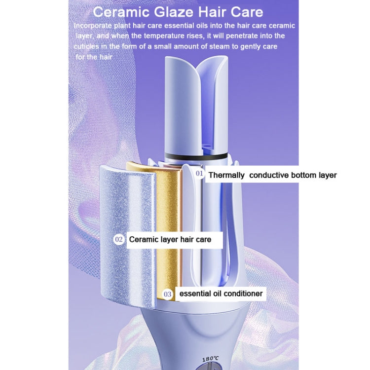 Extended Automatic Ceramic Curling Iron 32mm Shaped Big Wave Styling Tools,CN Plug(Purple) - Hair Curler by PMC TechLife | Online Shopping South Africa | PMC TechLife | Buy Now Pay Later Mobicred