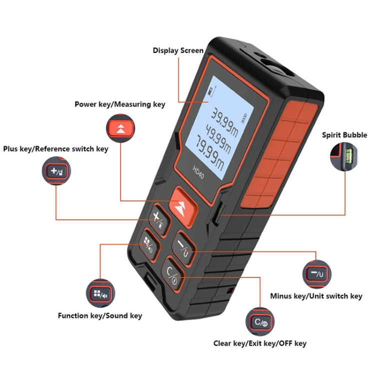 HILDA HD80 High Accuracy Laser Rangefinder Laser Electronics Ruler