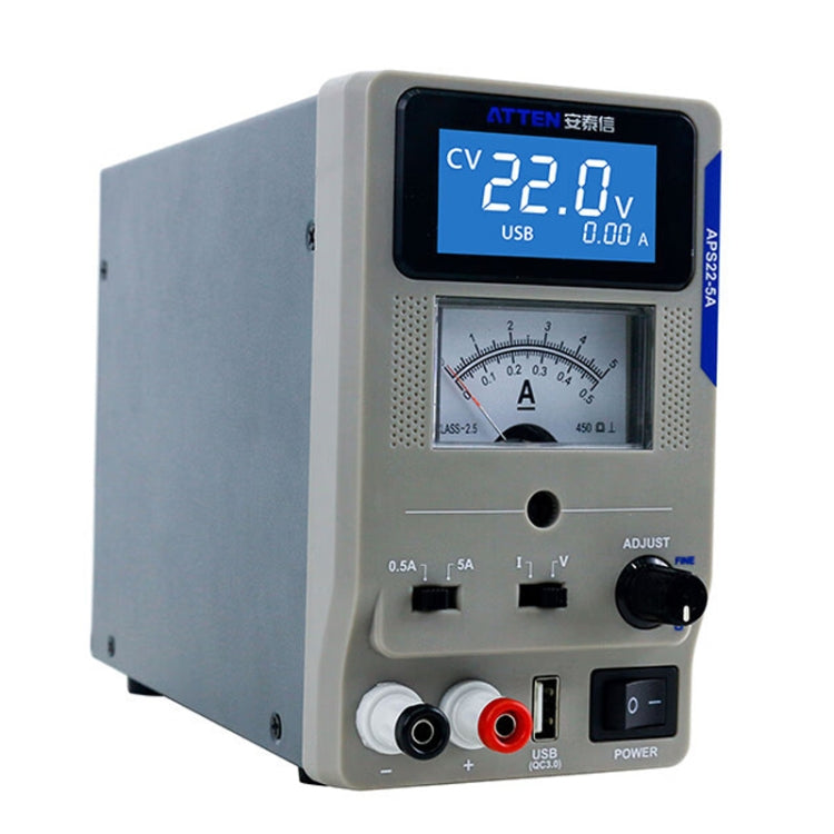 ATTEN APS22-5A 22V 5A USB Digital Variable Adjustable Laboratory DC Power Supply For Mobile Repair, EU Plug - free shipping - PMC Jewellery - Order now!
