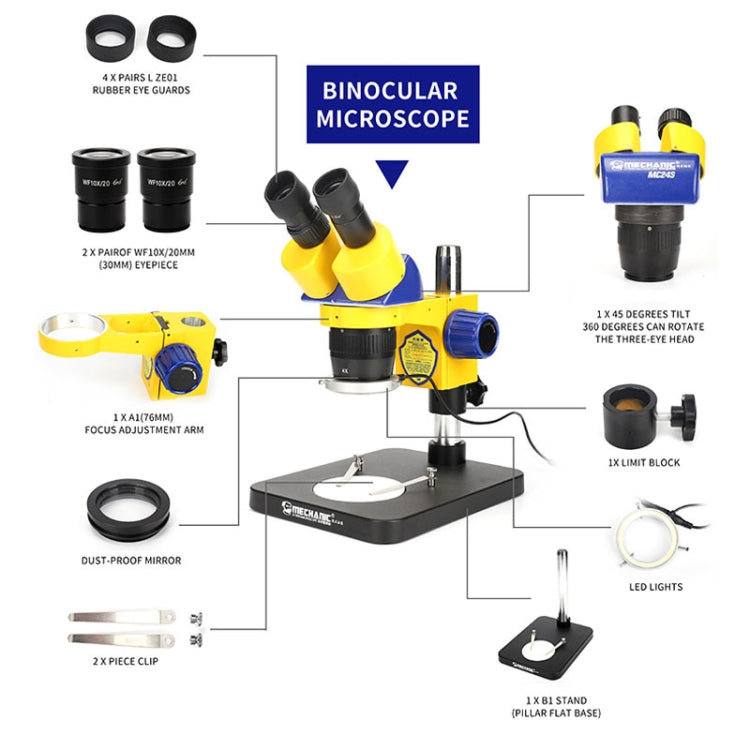 MECHANIC MC-75TB1 Trinocular Stereo Microscope Industrial Grade Can Connect To HD Display - free shipping - PMC Jewellery - Order now!