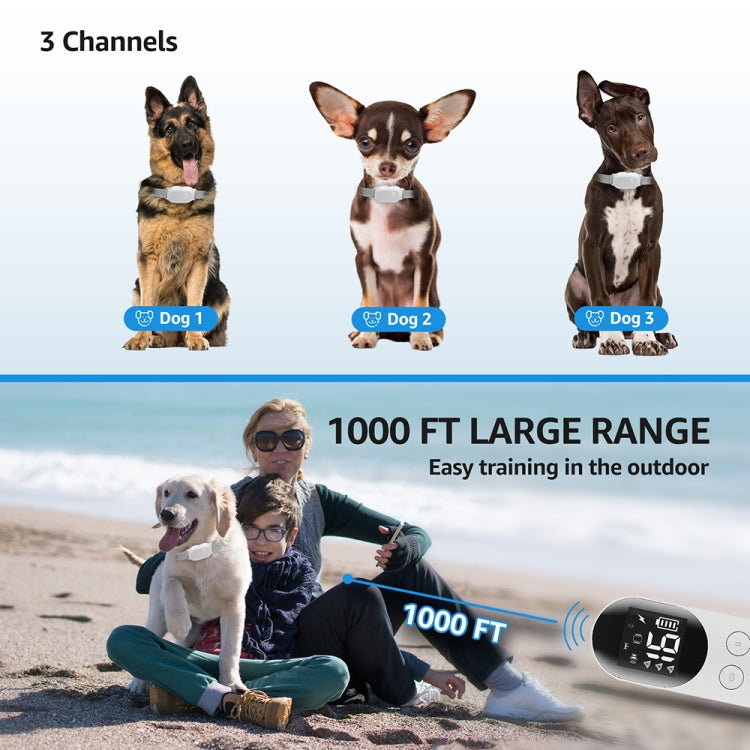 Smart Waterproof Shock Collar For Pets Remote Control Dog Training Device, Size: For-Two-Dog(Black) - free shipping - PMC Jewellery - Order now!