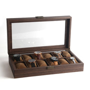 Wood Grain Leather Watch Display Box Watch Storage Case Jewelry Box, Style: 12 Digit Long