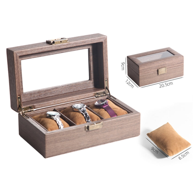 Wood Grain Leather Watch Display Box Watch Storage Case Jewelry Box, Style: 3 Digit Long - Watch Storages by PMC TechLife | Online Shopping South Africa | PMC TechLife
