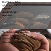 Wood Grain Leather Watch Display Box Watch Storage Case Jewelry Box, Style: 10 Digit Long