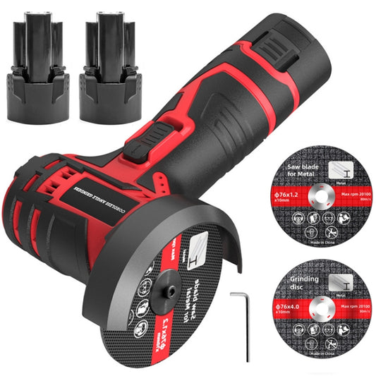 HILDA 12V 3 Inch Li-Ion Angle Grinder Home Cutting And Sanding Machine, US Plug, Model: Plastic Package With 2 Battery - free shipping - PMC Jewellery - Order now!