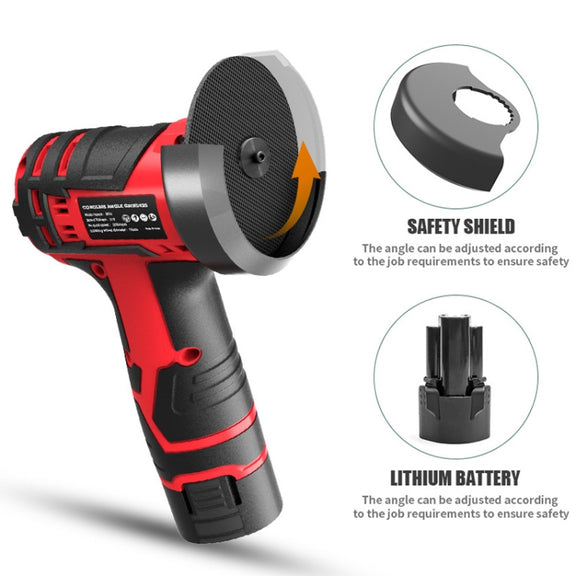 HILDA 12V 3 Inch Li-Ion Angle Grinder Home Cutting And Sanding Machine, US Plug, Model: Carton Package With 1 Battery