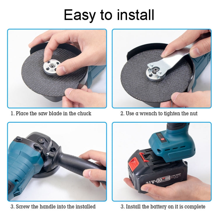 HILDA 21V Brushless Angle Grinder Lithium Cutting Machine, Model: 2 Battery +1 Charger EU Plug - free shipping - PMC Jewellery - Order now!