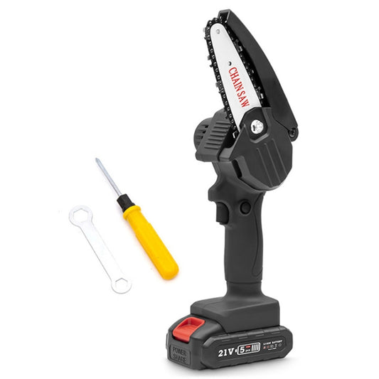 HILDA Rechargeable Cordless Mini Electrical Chain Saw Logging Tools Plastic Package, Model: EU Plug With 1 Battery Black - free shipping - PMC Jewellery - Order now!
