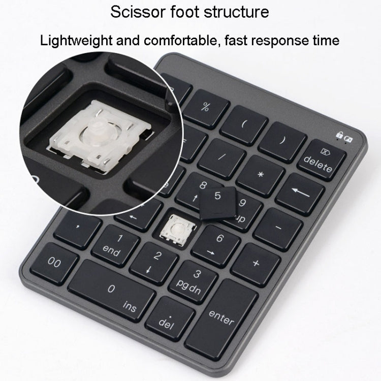 KN-980 28 Keys Portable Wireless Digital Quiet Keypad Computer External Digital Password Keypad(Gray) - free shipping - PMC TechLife - Order now!