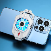 X20 Semiconductor Mobile Phone Radiator LED Light Mini Phone Cooling Fan, Color: Frosted White