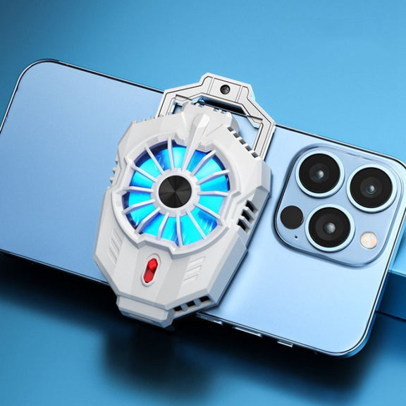 X20 Semiconductor Mobile Phone Radiator LED Light Mini Phone Cooling Fan, Color: Frosted White
