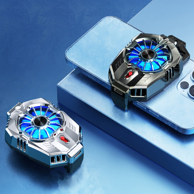 X20 Semiconductor Mobile Phone Radiator LED Light Mini Phone Cooling Fan, Color: Electroplated Mineral-color