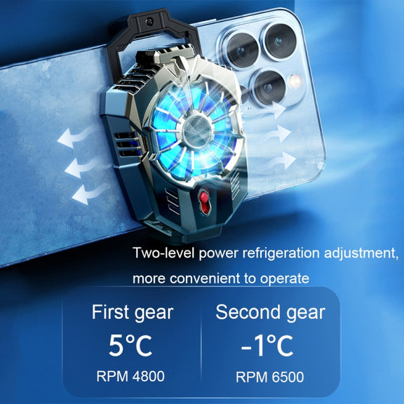 X20 Semiconductor Mobile Phone Radiator LED Light Mini Phone Cooling Fan, Color: Electroplated Mineral-color