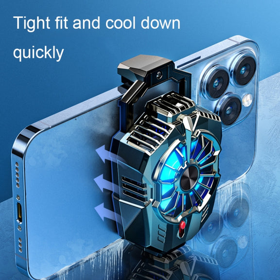 X20 Semiconductor Mobile Phone Radiator LED Light Mini Phone Cooling Fan, Color: Electroplated Mineral-color