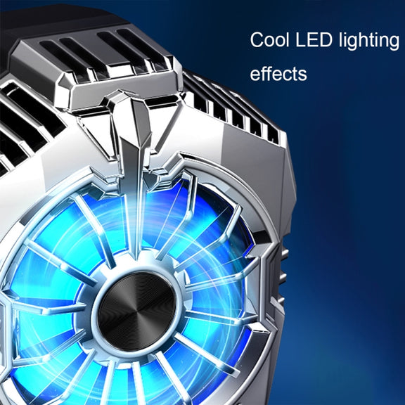 X20 Semiconductor Mobile Phone Radiator LED Light Mini Phone Cooling Fan, Color: Electroplated Mineral-color