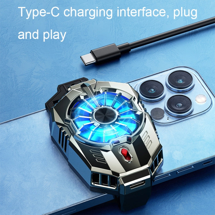 X20 Semiconductor Mobile Phone Radiator LED Light Mini Phone Cooling Fan, Color: Electroplated Mineral-color