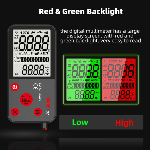 BSIDE ADMS7 Smart Thin Digital Multimeter Counts DC AC Voltmeter, Model: Standard Charging Model