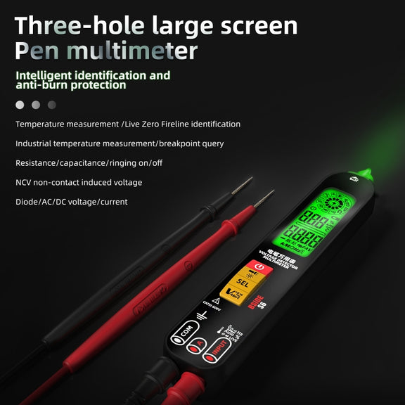 BSIDE S6 Smart Digital Multimeter Current Test Pen Capacitance Temperature Voltage Detector(Charging Model)