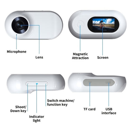 Magnetic Thumb Camera Portable HD Camera For Outdoor Cycling, Model: Standard+Pet Silicone Collar - free shipping - PMC Jewellery - Order now!