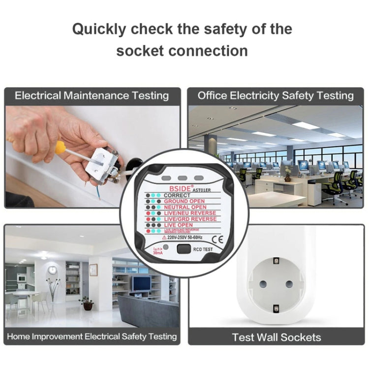 BSIDE AST01 Plug Power Tester Electrical Socket Detector US Plug