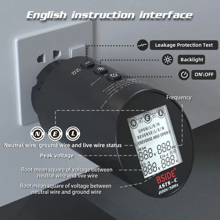 BSIDE ASTS Circuit Analyzer Plug Power Tester US Plug - free shipping - PMC TechLife - Order now!