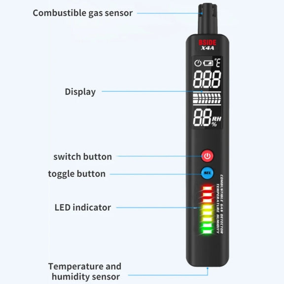 BSIDE X4A Portable Combustible Gas Detector Gas Leakage Alarm