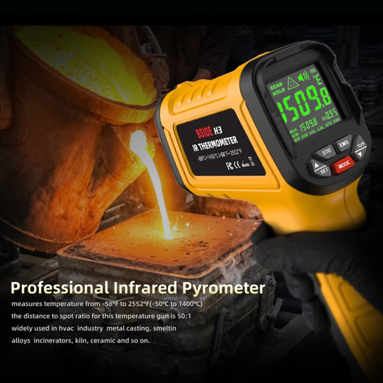 BSIDE H3 High Temperature Infrared Thermometer Handheld Non-Contact Thermometer - free shipping - PMC Jewellery - Order now!