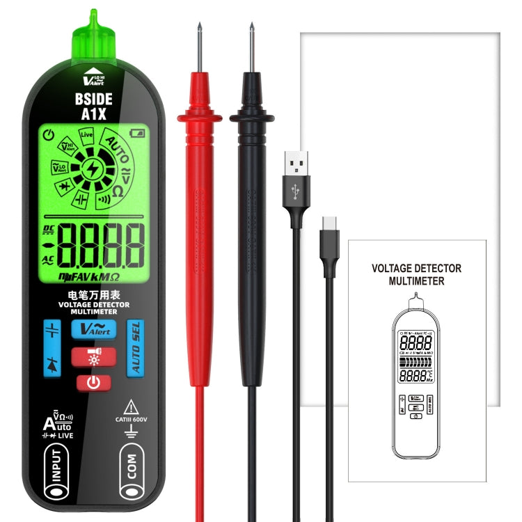 BSIDE A1X Charging Model Mini Digital Electric Pen Intelligent Automatic Merit Multimeter, Specification: Standard - Digital Multimeter by BSIDE | Online Shopping South Africa | PMC Jewellery | Buy Now Pay Later Mobicred