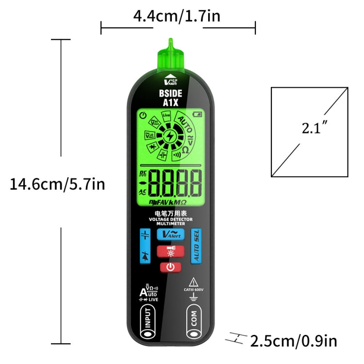 BSIDE A1X Charging Model Mini Digital Electric Pen Intelligent Automatic Merit Multimeter, Specification: Standard - Digital Multimeter by BSIDE | Online Shopping South Africa | PMC Jewellery | Buy Now Pay Later Mobicred