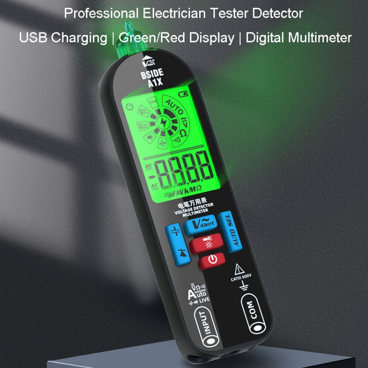 BSIDE A1X Charging Model Mini Digital Electric Pen Intelligent Automatic Merit Multimeter, Specification: Standard - Digital Multimeter by BSIDE | Online Shopping South Africa | PMC TechLife | Buy Now Pay Later Mobicred
