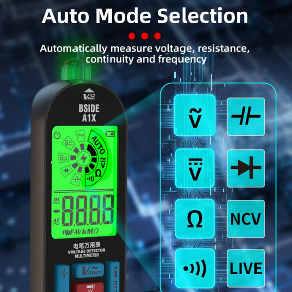 BSIDE A1X Charging Model Mini Digital Electric Pen Intelligent Automatic Merit Multimeter, Specification: Standard