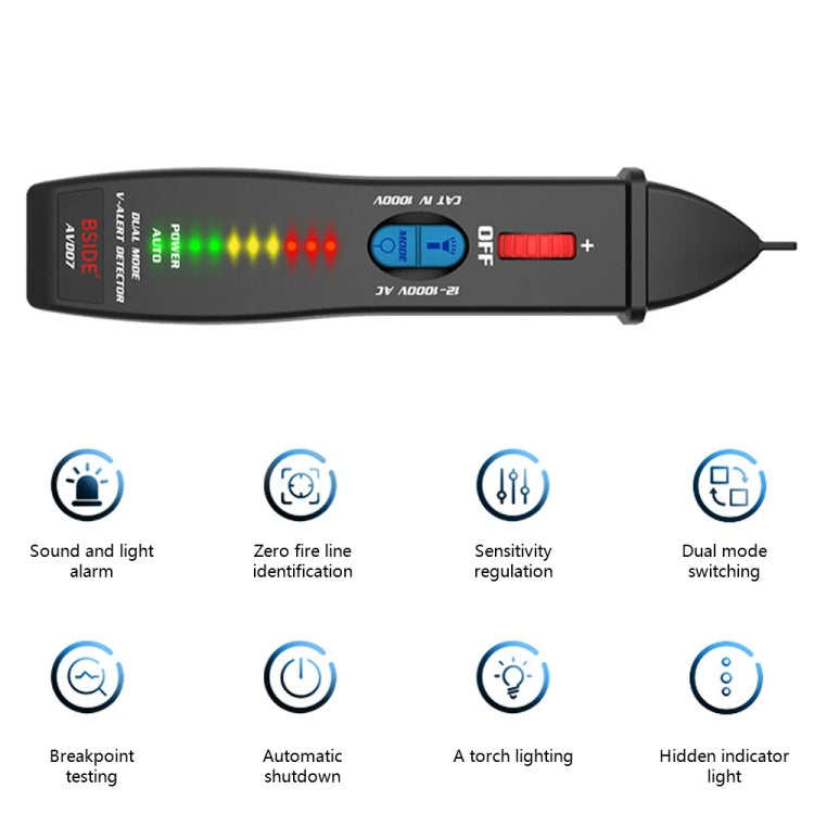 BSIDE AVD07 Smart Dual Mode Electric Pen Non-Contact Break-Point Sensing AC Voltage Tester - Current & Voltage Tester by BSIDE | Online Shopping South Africa | PMC TechLife | Buy Now Pay Later Mobicred