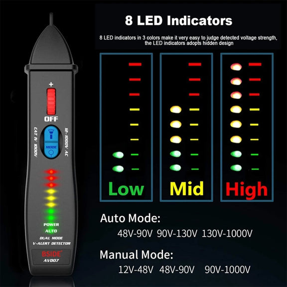 BSIDE AVD07 Smart Dual Mode Electric Pen Non-Contact Break-Point Sensing AC Voltage Tester