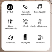 TWS Ear-Mounted LED Digital Display Noise Reduction Bluetooth Earphones With Power Bank Function(Blue)