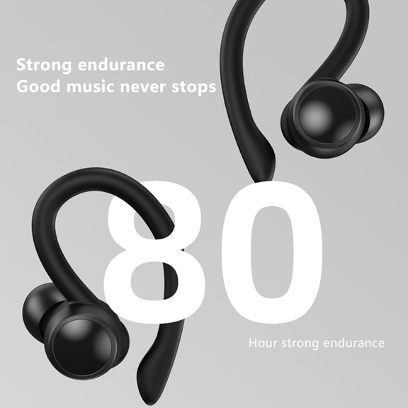 TWS Ear-Mounted LED Digital Display Noise Reduction Bluetooth Earphones With Power Bank Function(Blue)