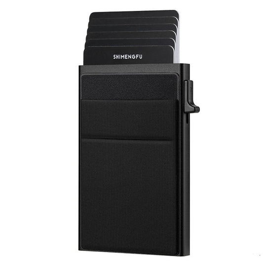 Slim Metal Wallet Pop Up Credit Card Holder RFID Blocking Men Business Card Clip(Black) - free shipping - PMC Jewellery - Order now!