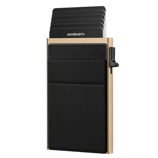 Slim Metal Wallet Pop Up Credit Card Holder RFID Blocking Men Business Card Clip(Gold) - free shipping - PMC Jewellery - Order now!