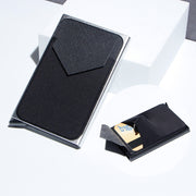 Pop Up Metal Card Holder with Lycra Cloth RFID Aluminum Alloy Credit Card Box(Silver)