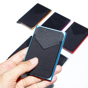 Pop Up Metal Card Holder with Lycra Cloth RFID Aluminum Alloy Credit Card Box(Black)