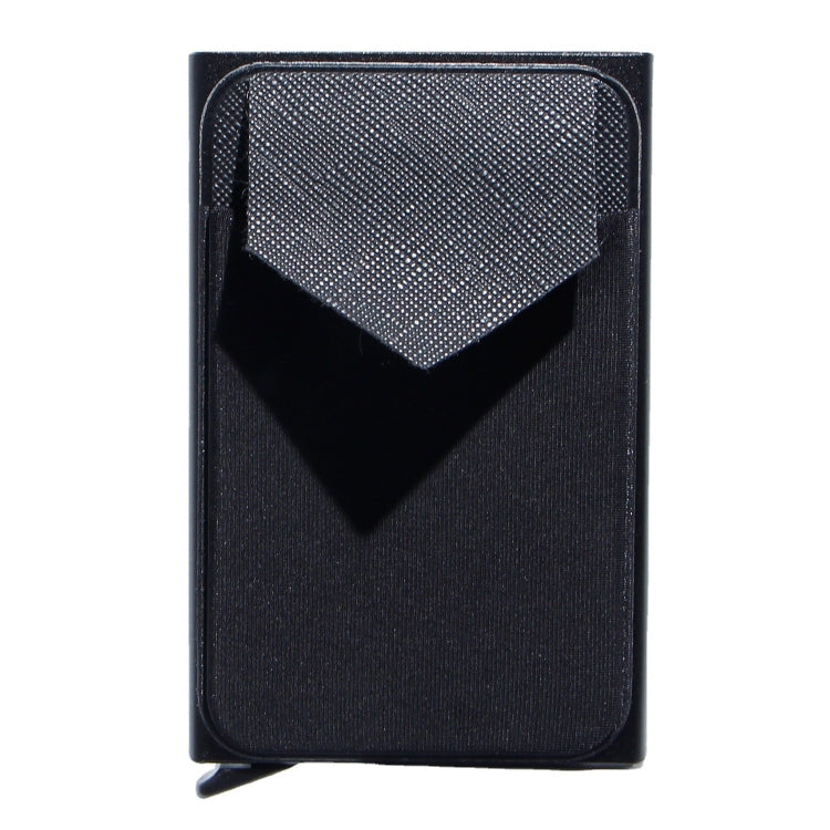 Pop Up Metal Card Holder with Lycra Cloth RFID Aluminum Alloy Credit Card Box(Black)