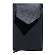 Pop Up Metal Card Holder with Lycra Cloth RFID Aluminum Alloy Credit Card Box(Silver)