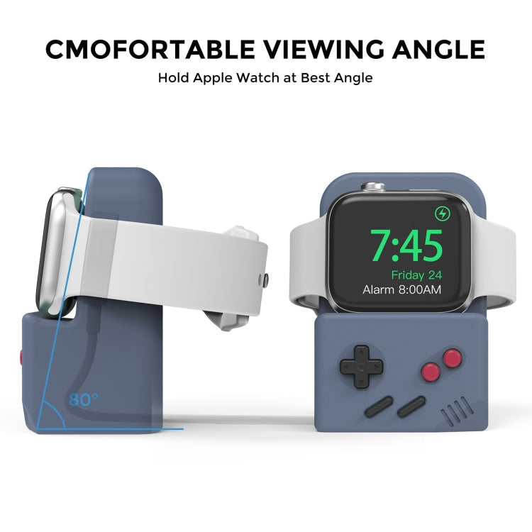 For Apple Watch Silicone Charging Stand Charging Base Storage Stand With Charger(Midnight Blue)