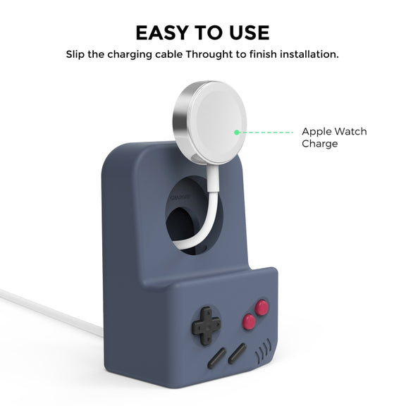 For Apple Watch Silicone Charging Stand Charging Base Storage Stand With Charger(Black)