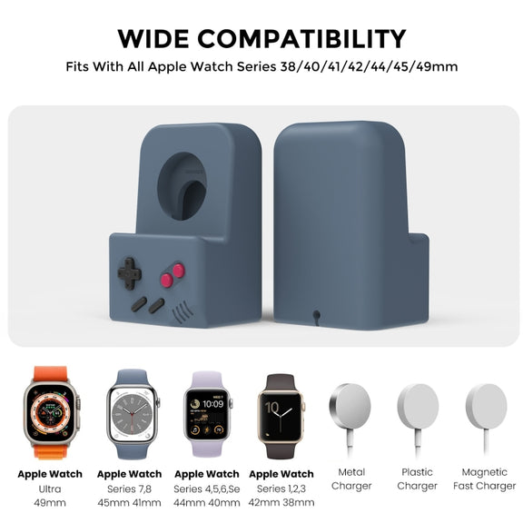 For Apple Watch Silicone Charging Stand Charging Base Storage Stand With Charger(Midnight Blue)